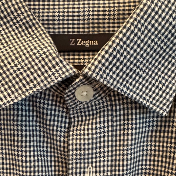 Z. Zenga Men's Black, Navy and White Checkered Shirt - Picture 10 of 12